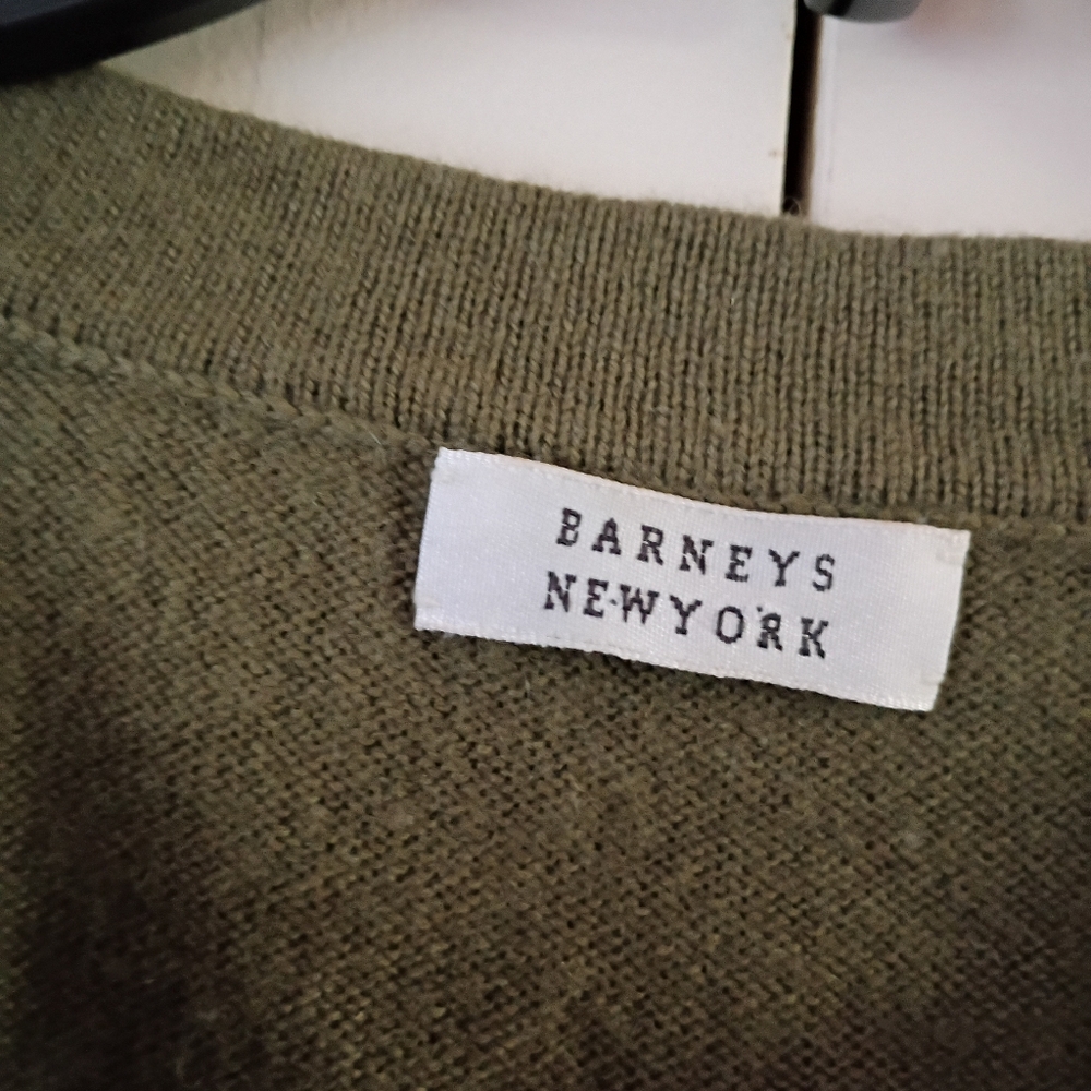 Olive Embellished Cardigan Cashmere &Wool..New Condition.Pit To Pit 17"Length 24 - Picture 7 of 8